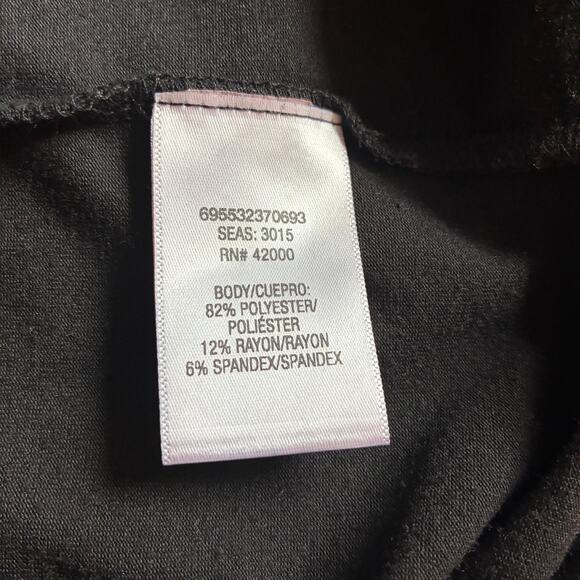 Black asymmetrical wrap dress, ladies medium stretch sleeveless round neck - Picture 6 of 6